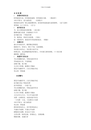 人教版小学六年级语文小升初复习专项训练-常用名言名句