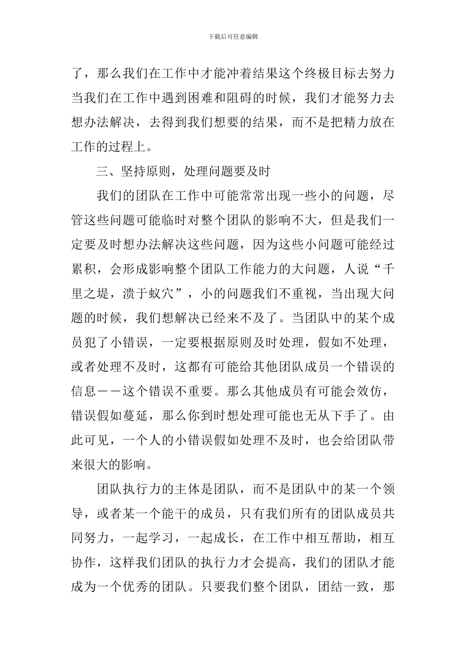 企业团队执行力心得体会汇总_第3页