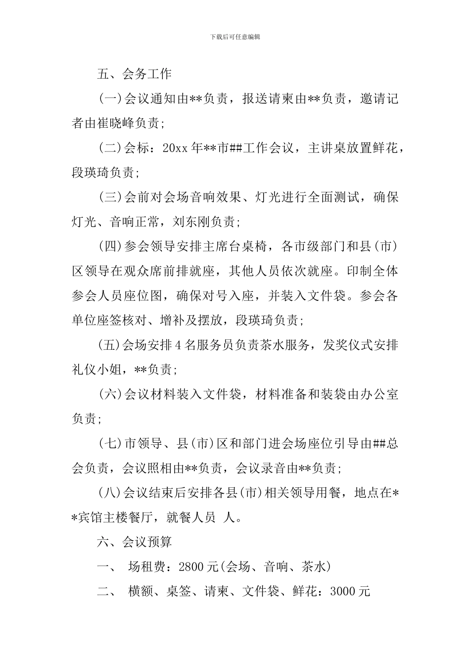 会议筹备方案模板汇总5篇_第3页