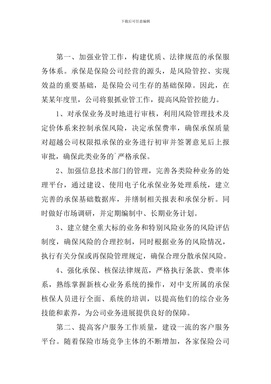 保险个人工作计划模板怎么写_第2页