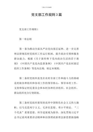 党支部工作规则3篇
