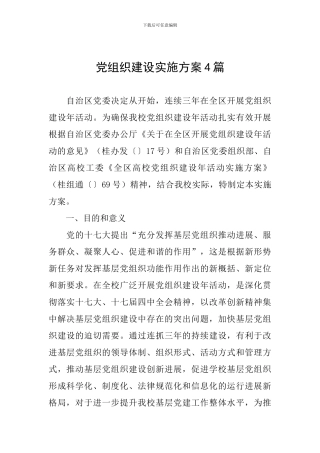 党组织建设实施方案4篇