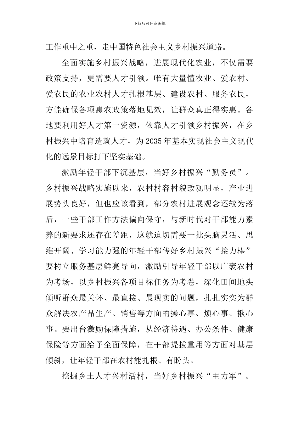 全面实施乡村振兴心得体会2024_第3页