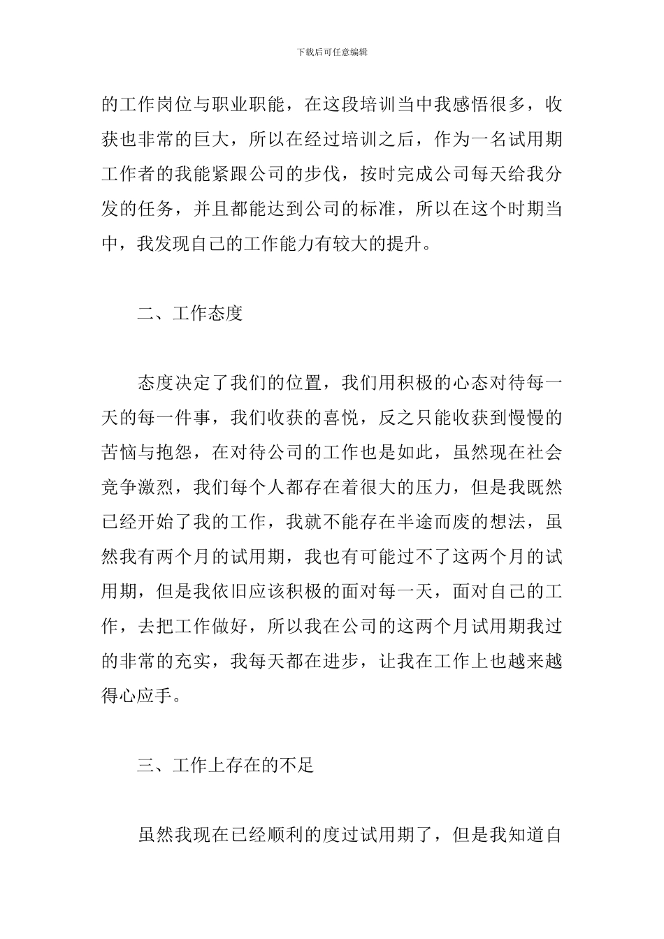 公司员工个人试用期工作总结三篇_第2页