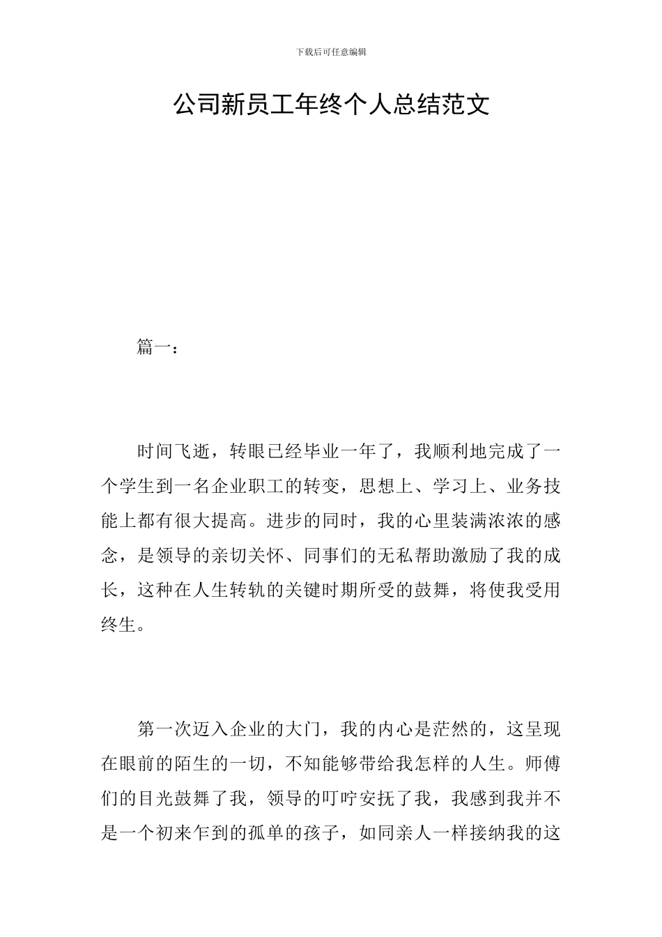 公司新员工年终个人总结范文_第1页