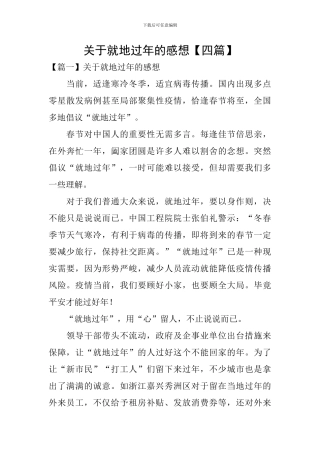 关于就地过年的感想