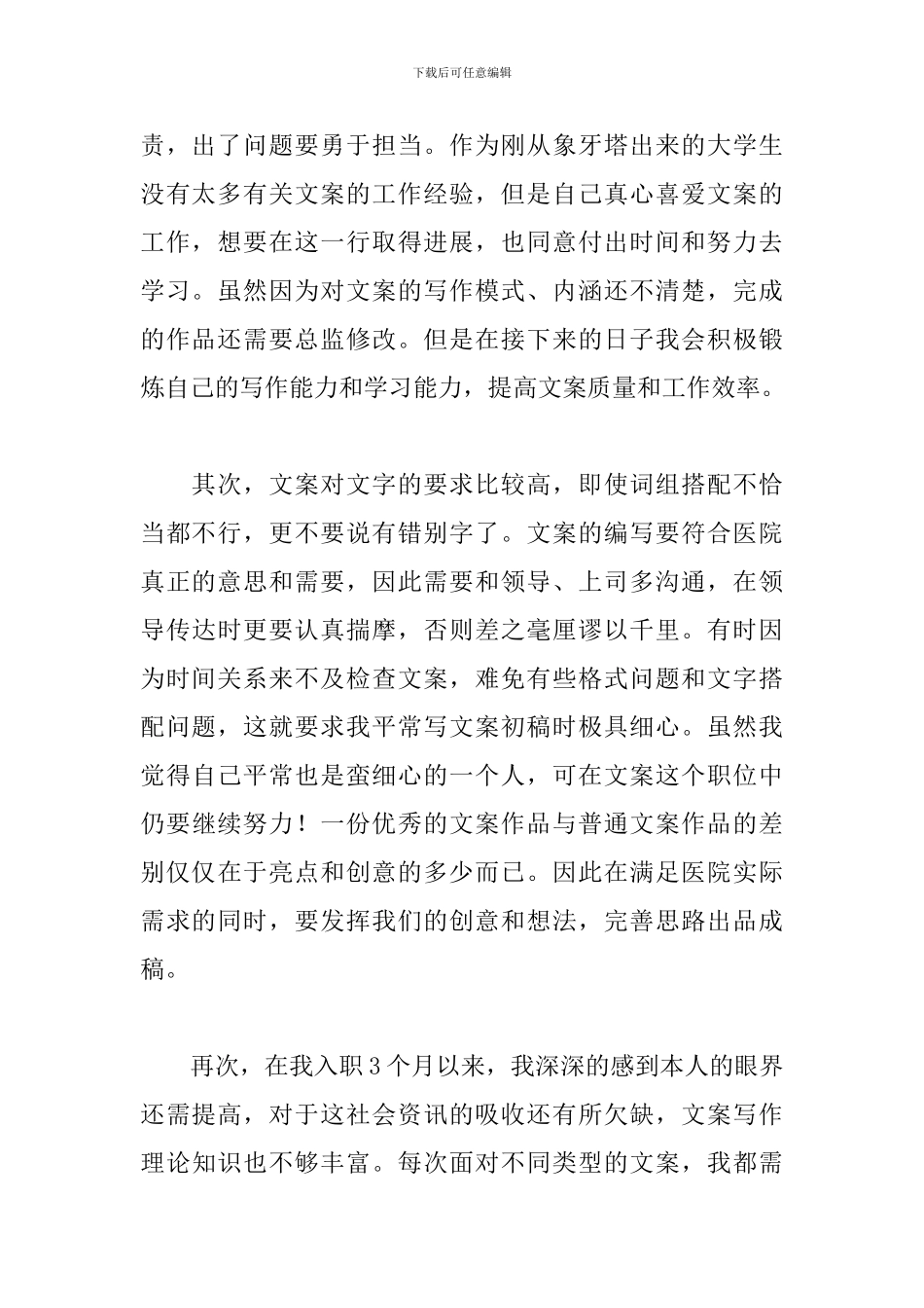 关于文案策划转正个人述职报告范本_第2页