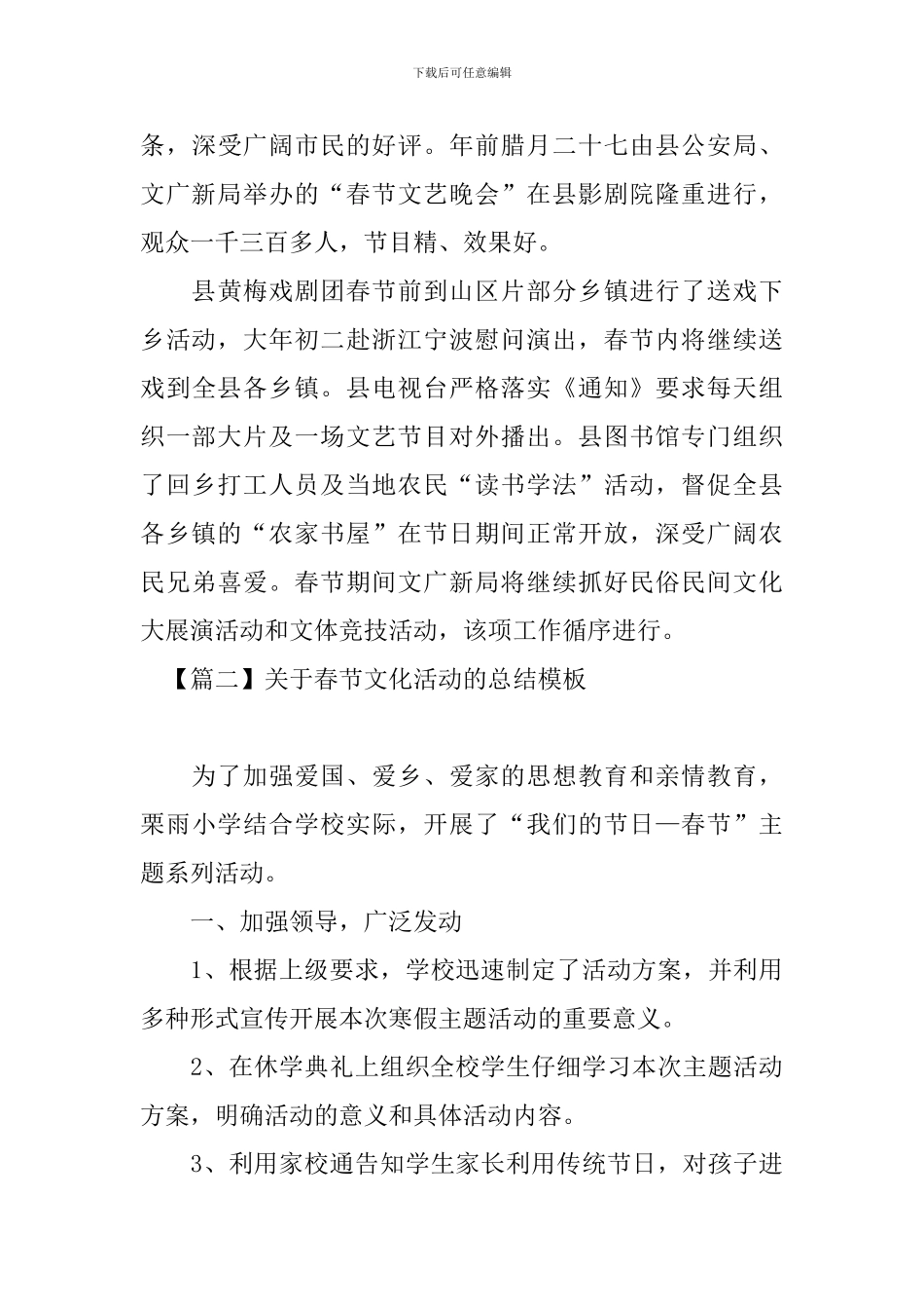 关于春节文化活动的总结模板_第3页