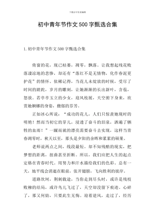 初中青年节作文500字甄选合集