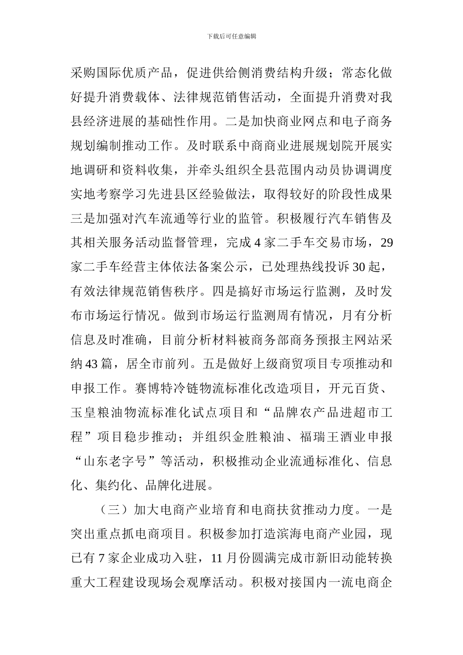 商务局2024年工作总结和2024年工作打算_第3页