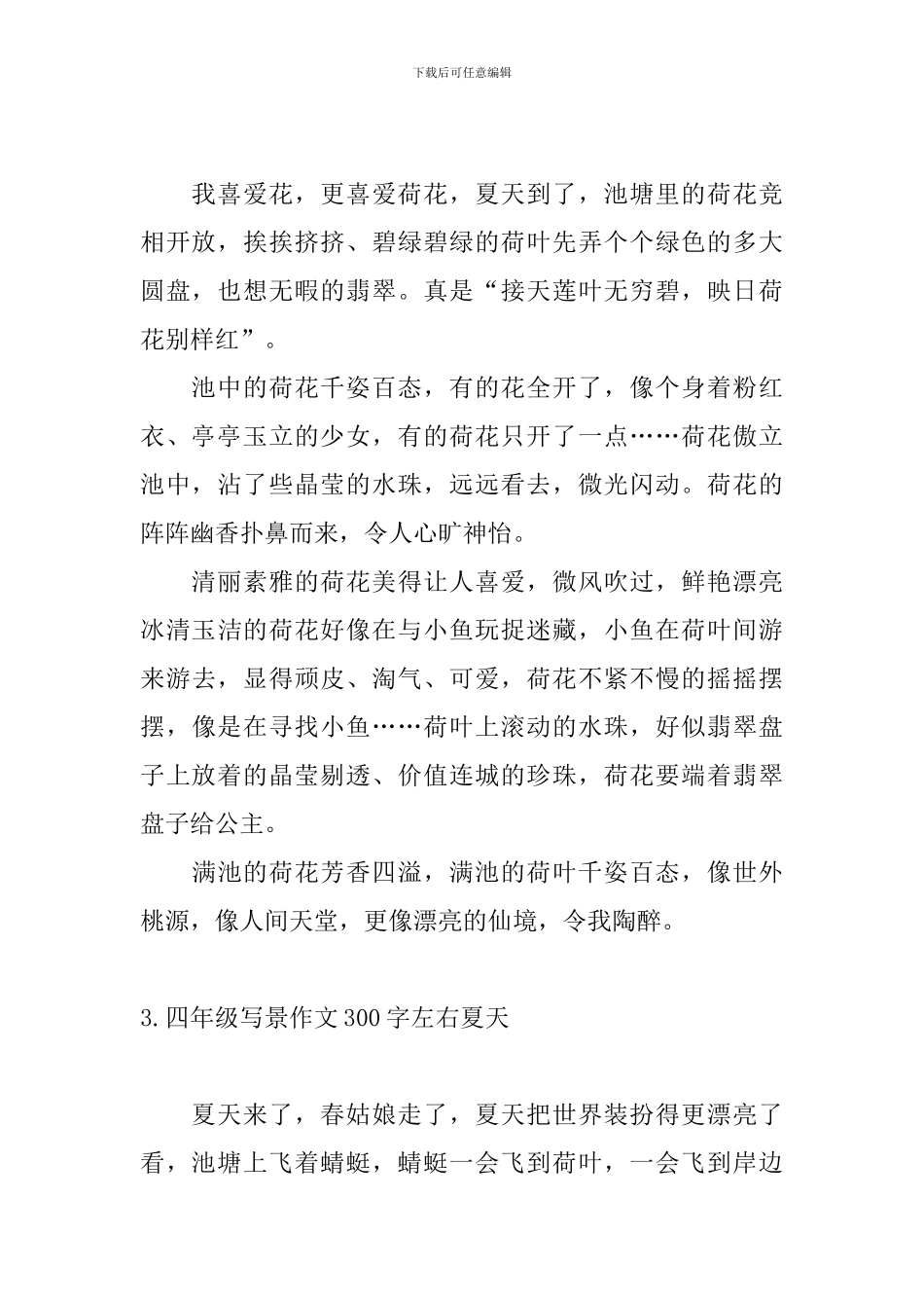 四年级写景作文300字左右夏天_第2页