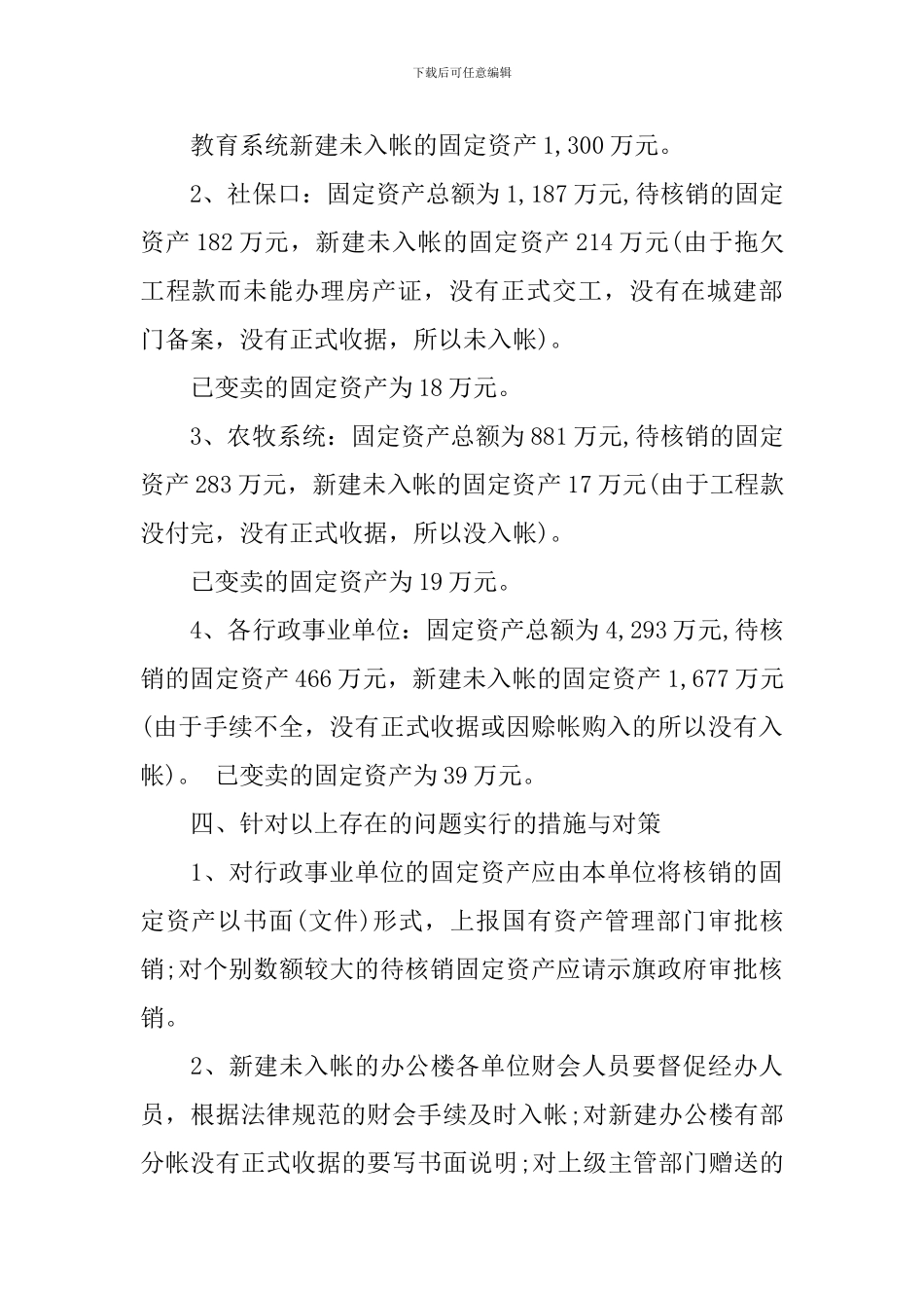 国有固定资产清查工作报告_第3页