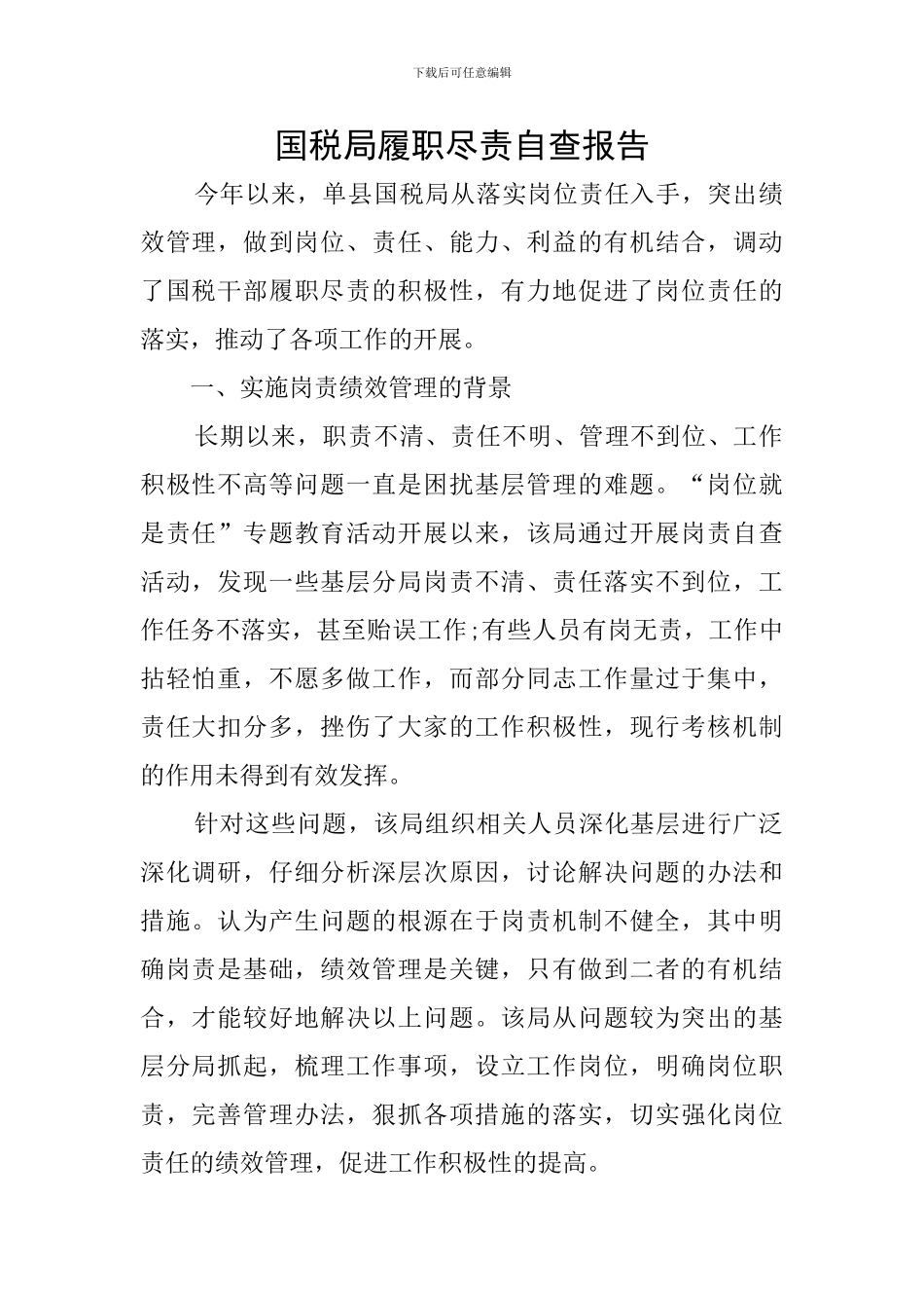 国税局履职尽责自查报告_第1页