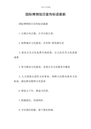 国际博物馆日宣传标语最新