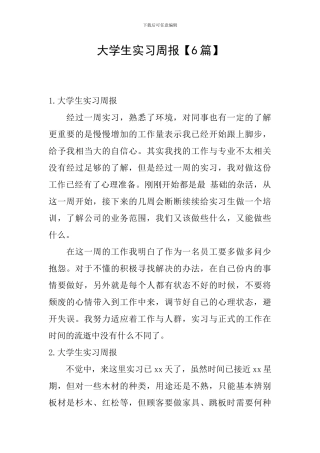 大学生实习周报