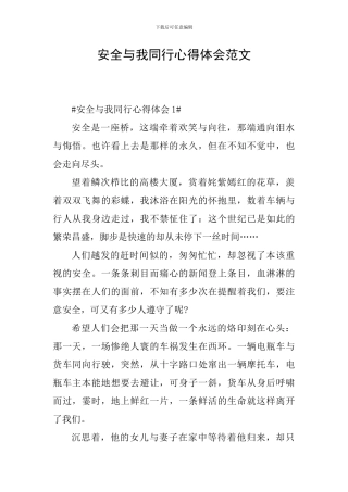 安全与我同行心得体会范文