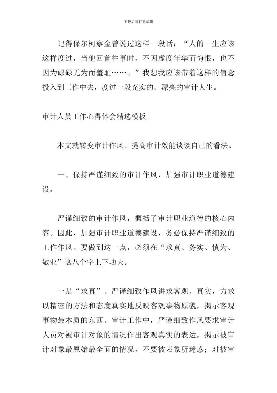 审计人员工作心得体会精选模板_第3页