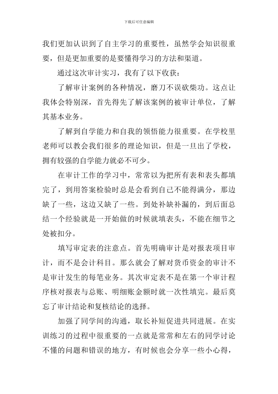 审计实习报告2024新版_第2页