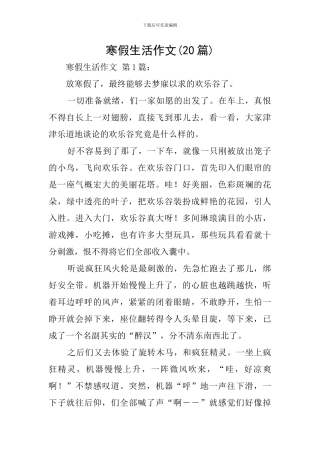 寒假生活作文