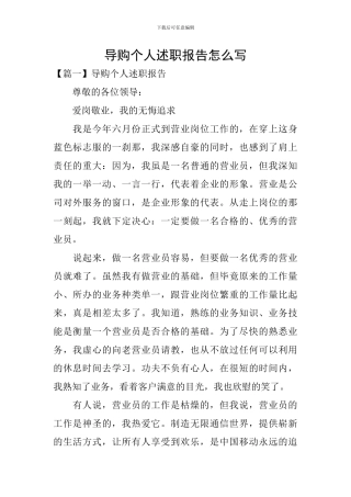 导购个人述职报告怎么写