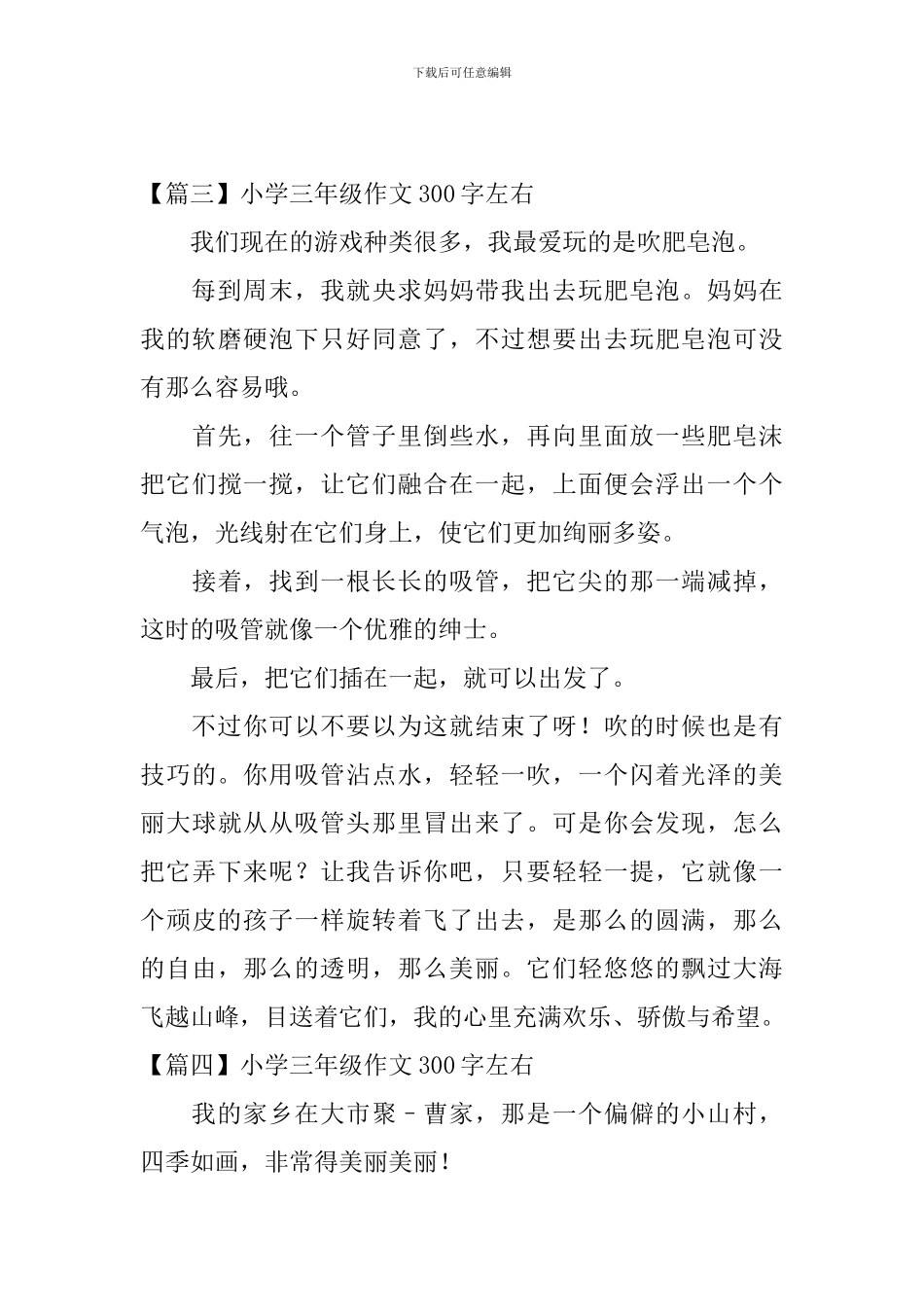 小学三年级作文300字左右六篇_第3页