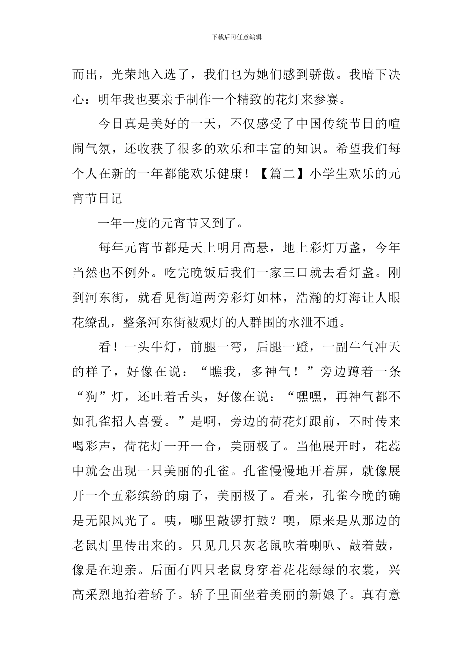 小学生快乐的元宵节日记五篇_第2页