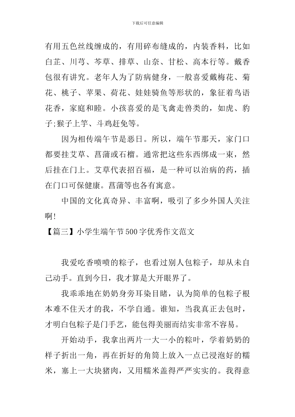 小学生端午节500字优秀作文范文5篇_第3页