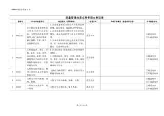 质量管理文件专项内审记录表