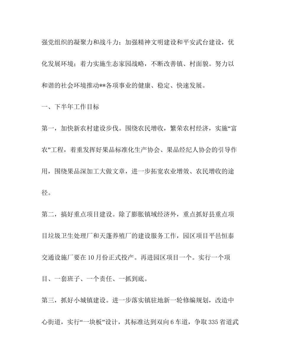乡镇党委年下半年工作计划_第2页