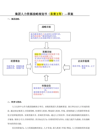 集团人力资源战略3年规划书(草案)