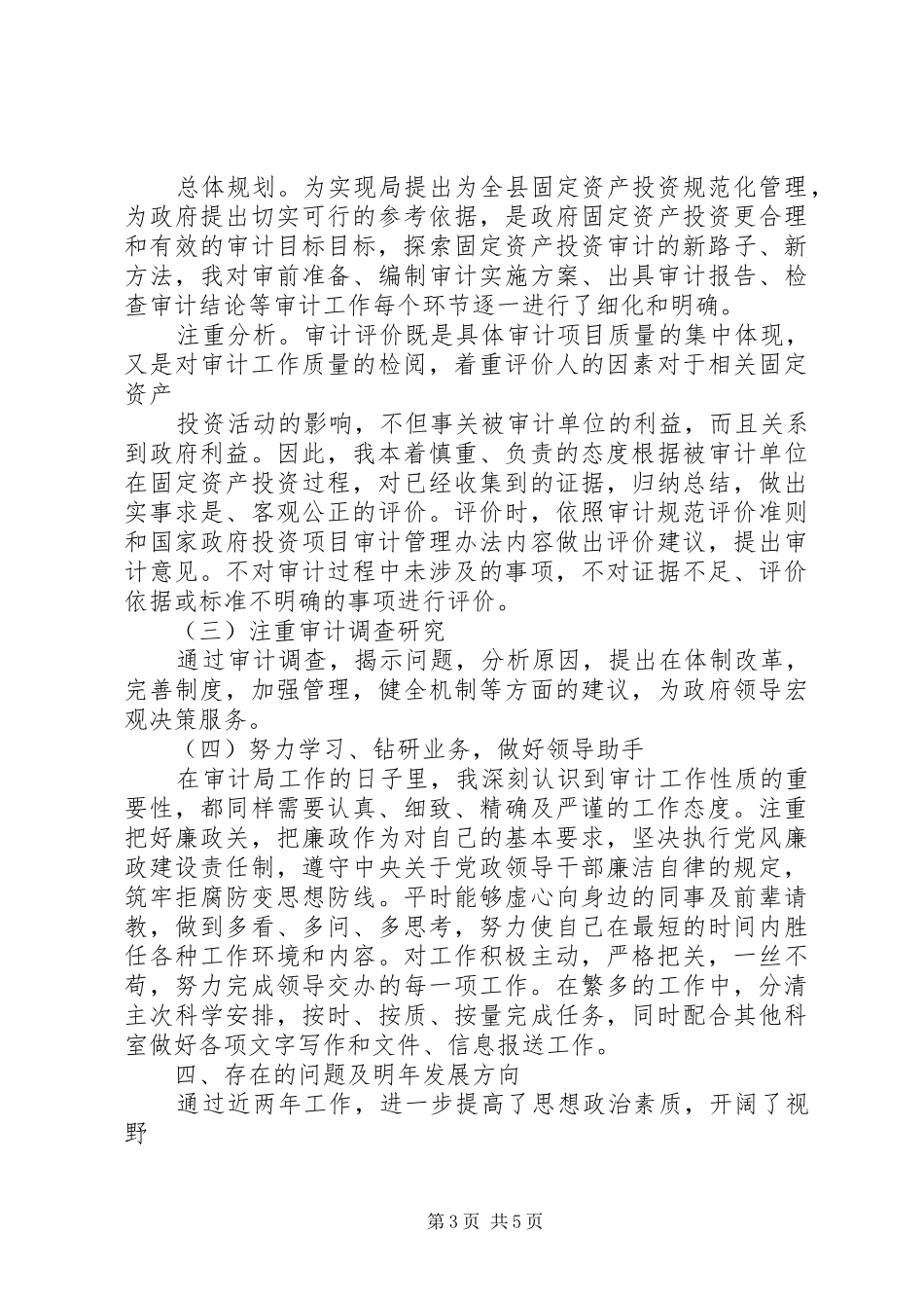 审计局个人工作总结范文 _第3页
