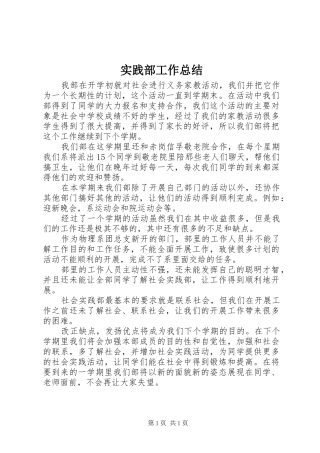 实践部工作总结 