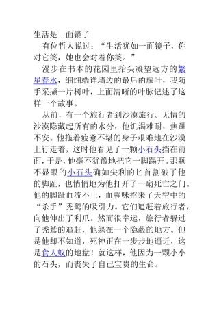 生活是一面镜子