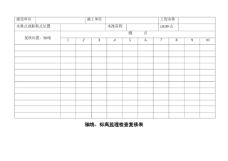 监理现场实测表(全套平行检验记录表)