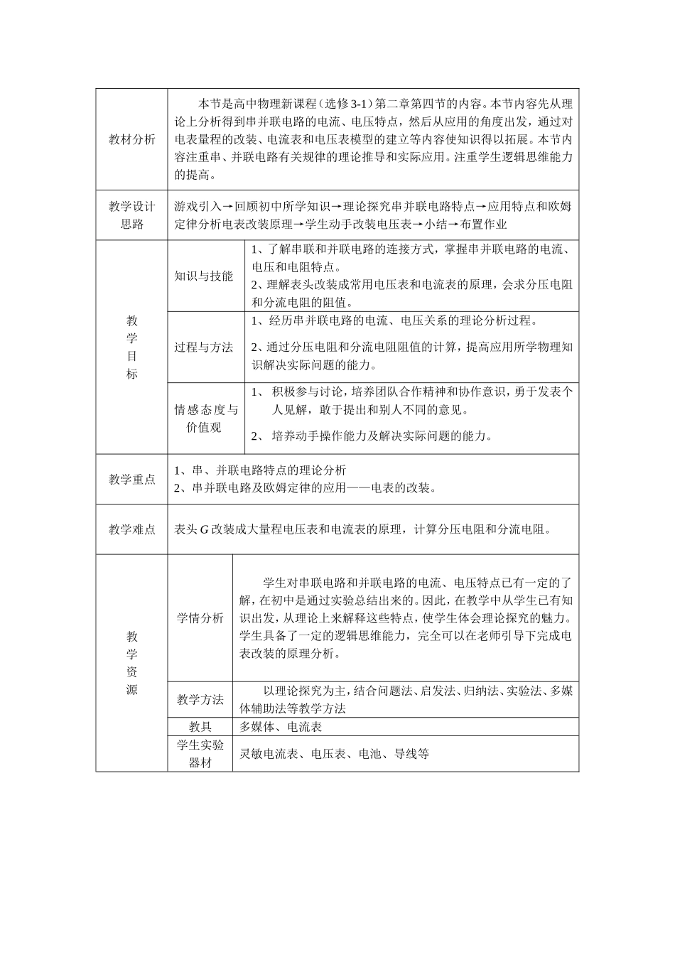串联电路和并联电路教学设计_第2页