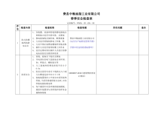 季节性安全检查表