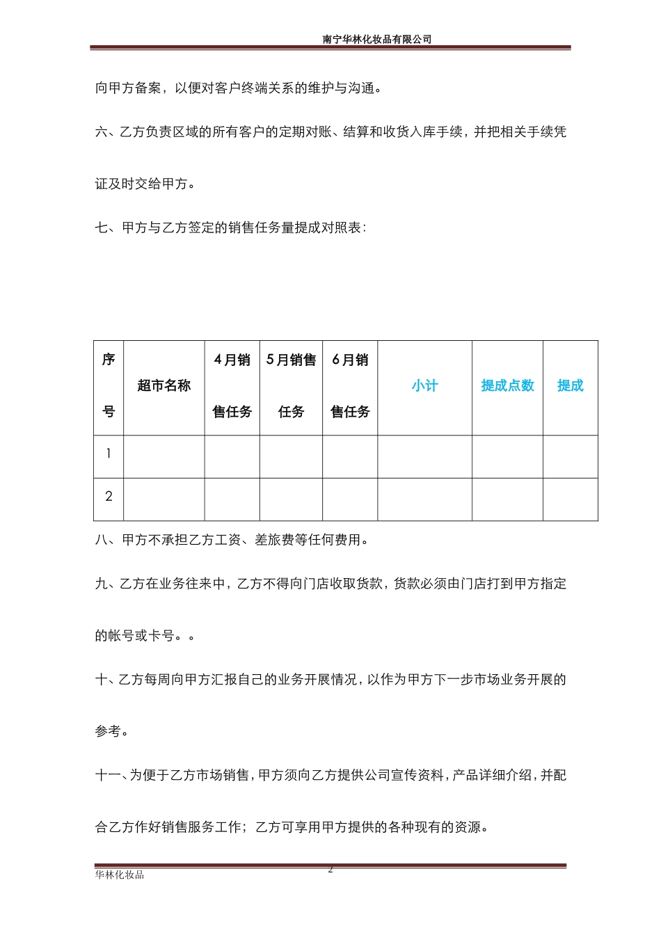 兼职业务员合作协议_第2页