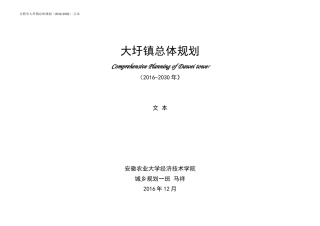 大圩镇总体规划-文本