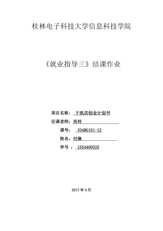 干洗店创业计划书