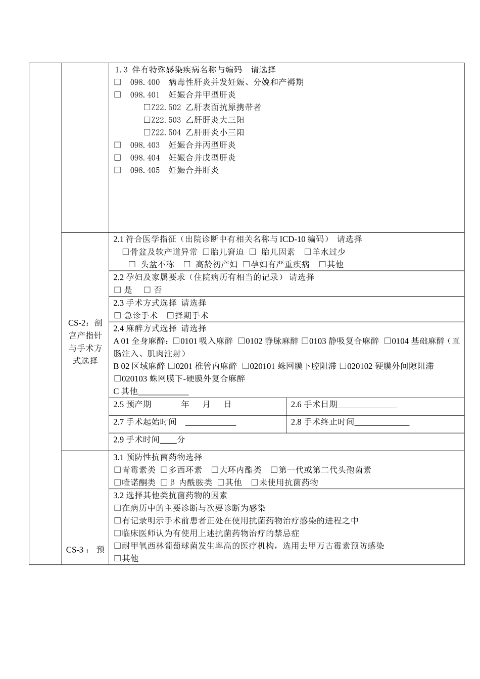 单病种剖宫产质量控制表格_第2页