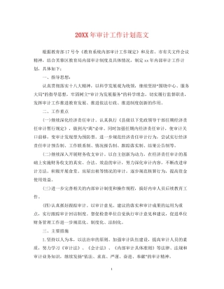 审计工作计划范文22
