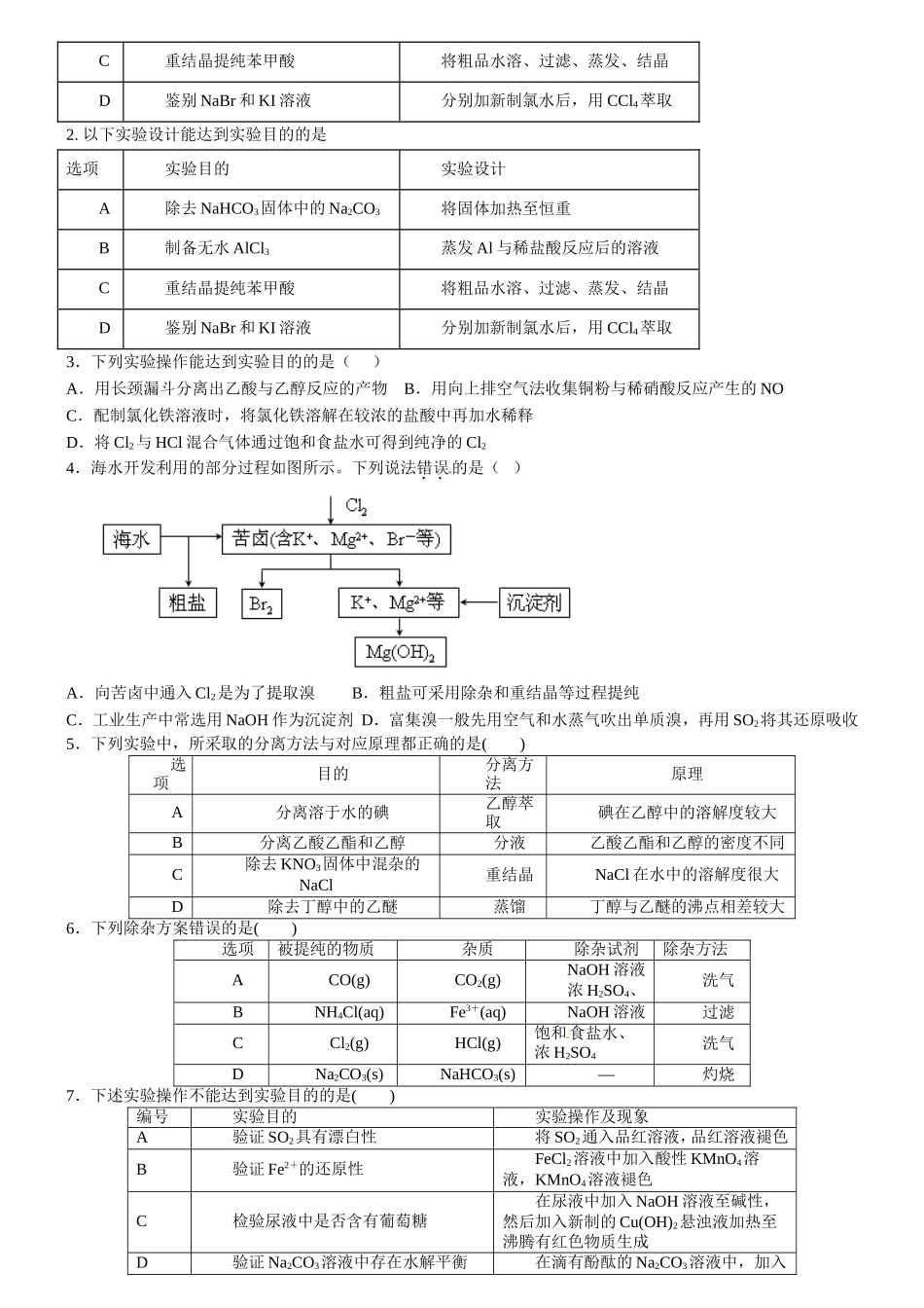 高考化学-实验题-最全面-题型分类_第3页