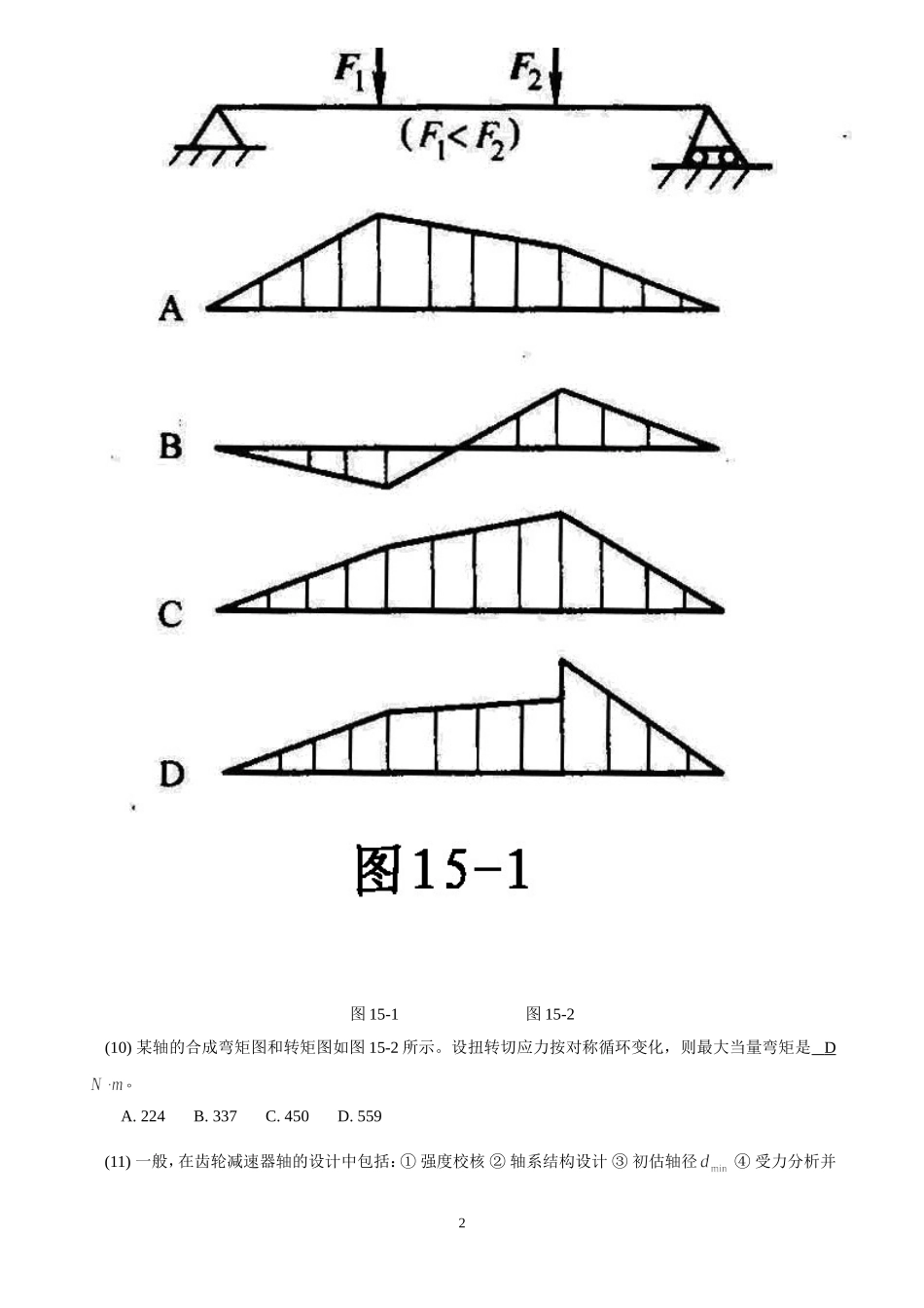 贵州大学机械设计考研练习题--轴_第2页