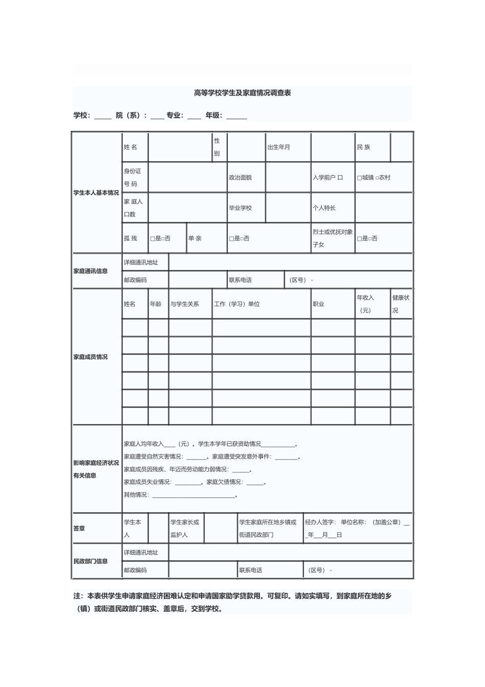 家庭情况调查表_第1页