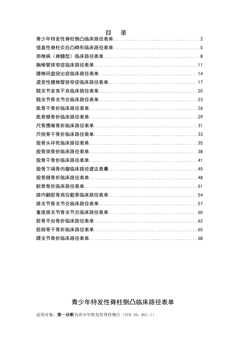 骨科临床路径表单汇总_第1页