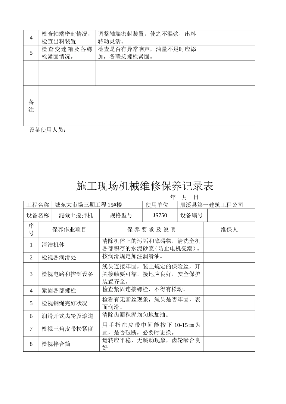 施工现场机械设备维修保养记录表[1]_第3页