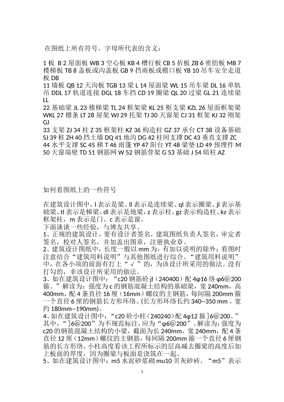 建筑图纸上所有符号、字母所代表的含义_第1页
