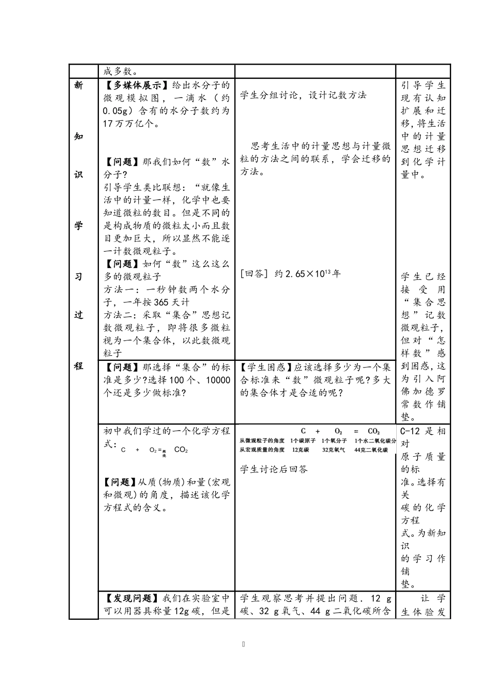 物质的量教学设计教案_第3页