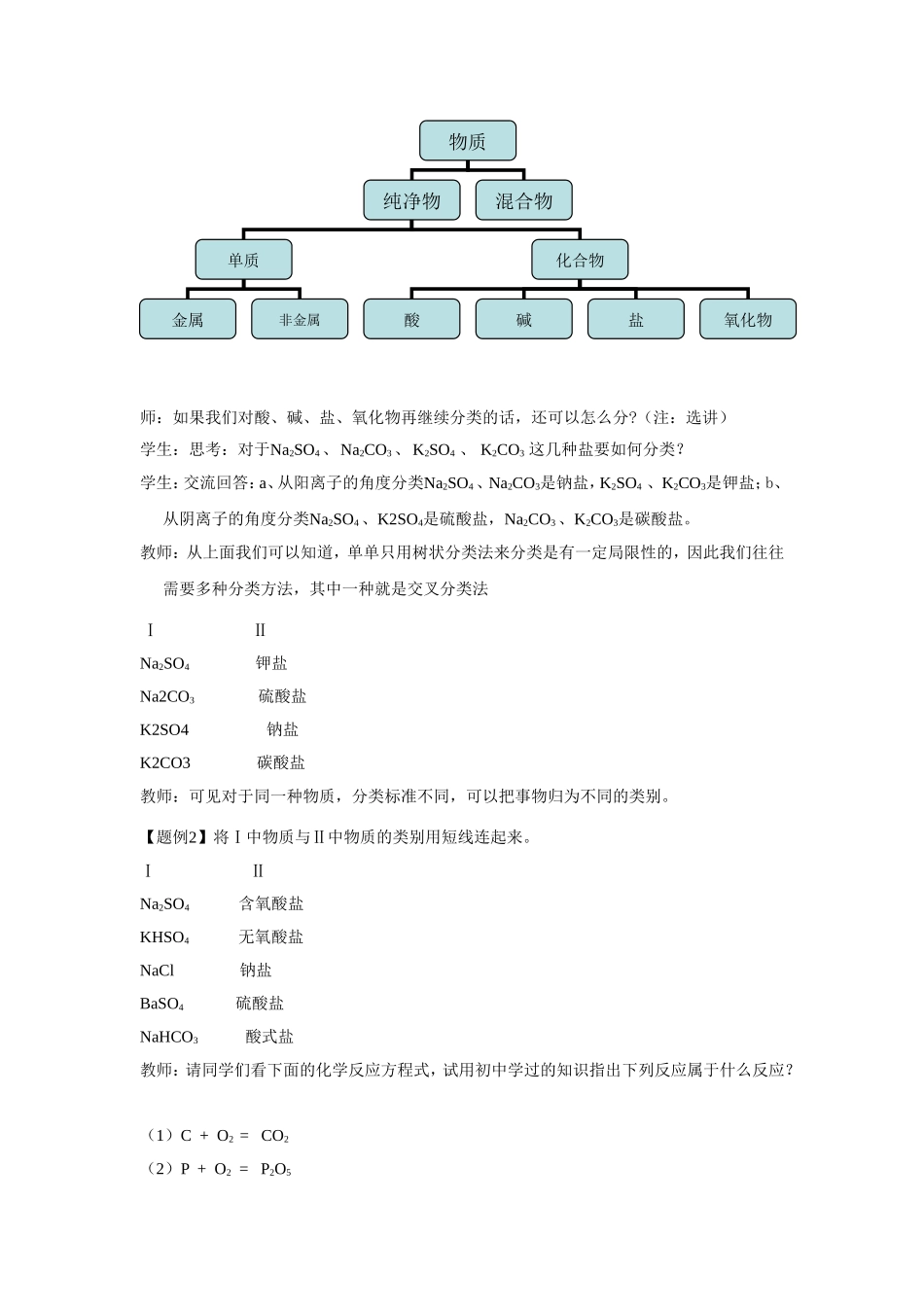 物质的分类教学设计_第3页