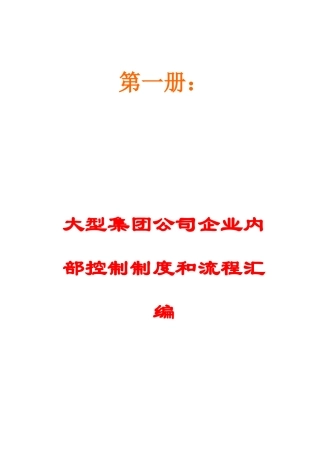 大型集团公司企业内部控制制度和流程汇编